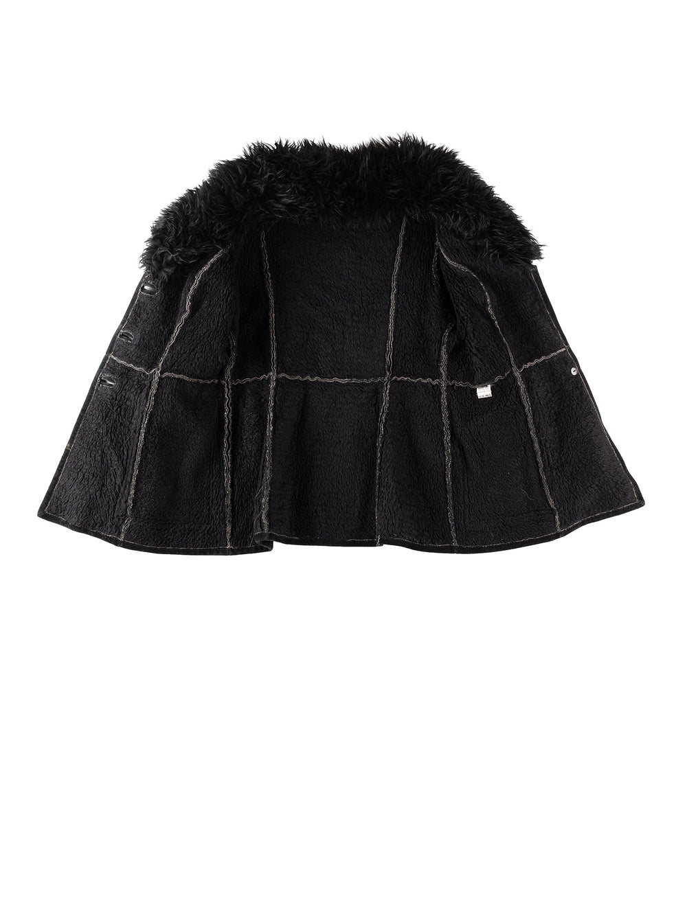 Vintage 70's Women Faux Sheepskin Jacket in BlackMN305