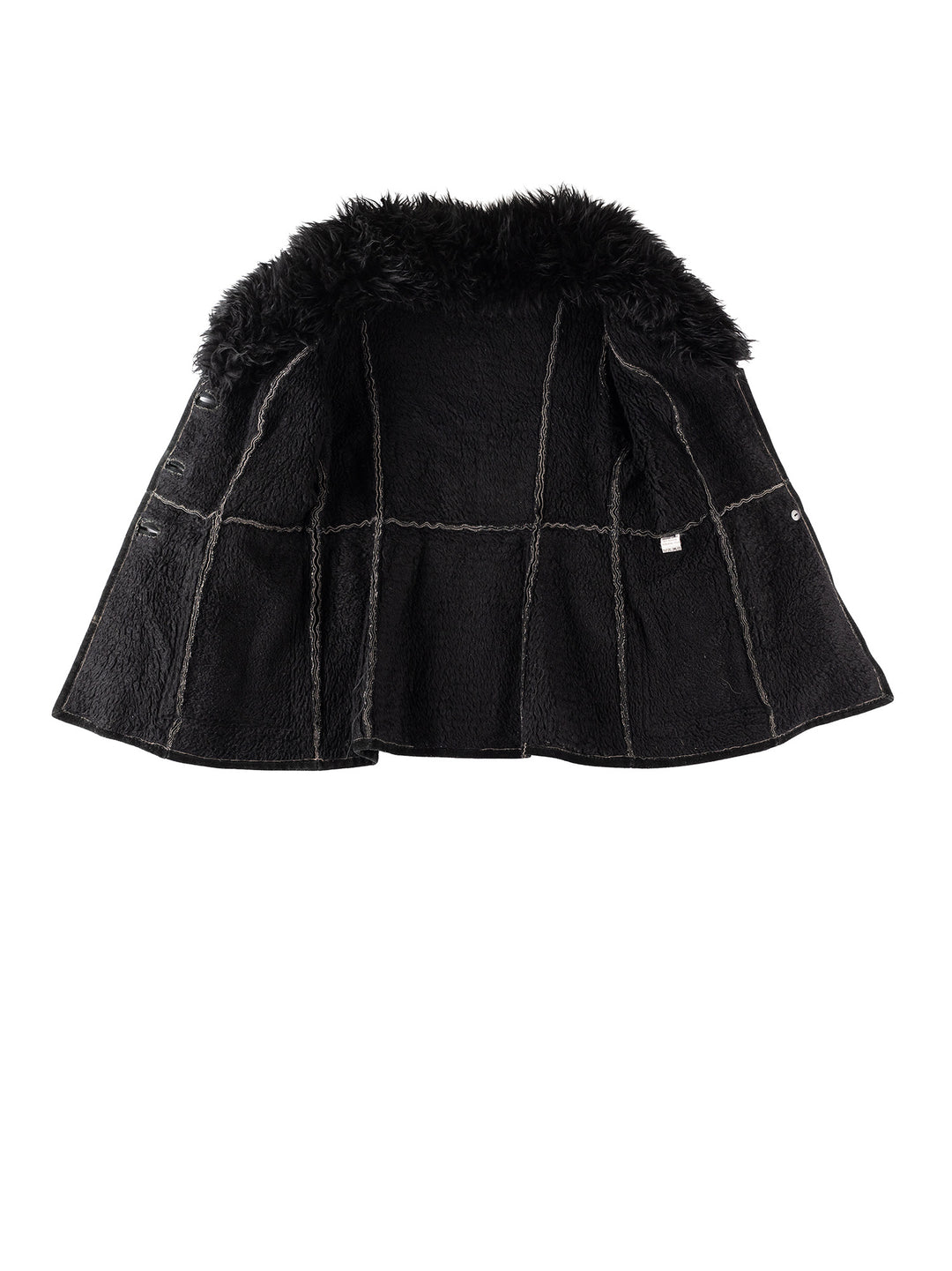 Vintage 70's Women Faux Sheepskin Jacket in BlackMN305