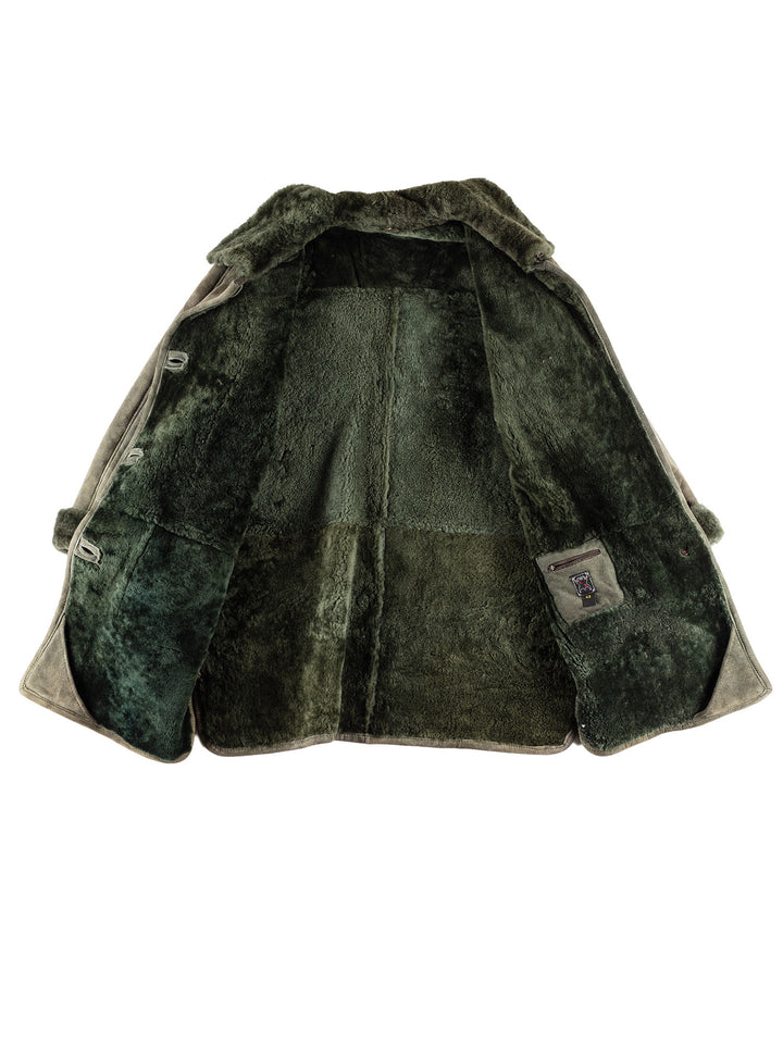 Vintage 70's Women Sheepskin Coat in GreenMN417