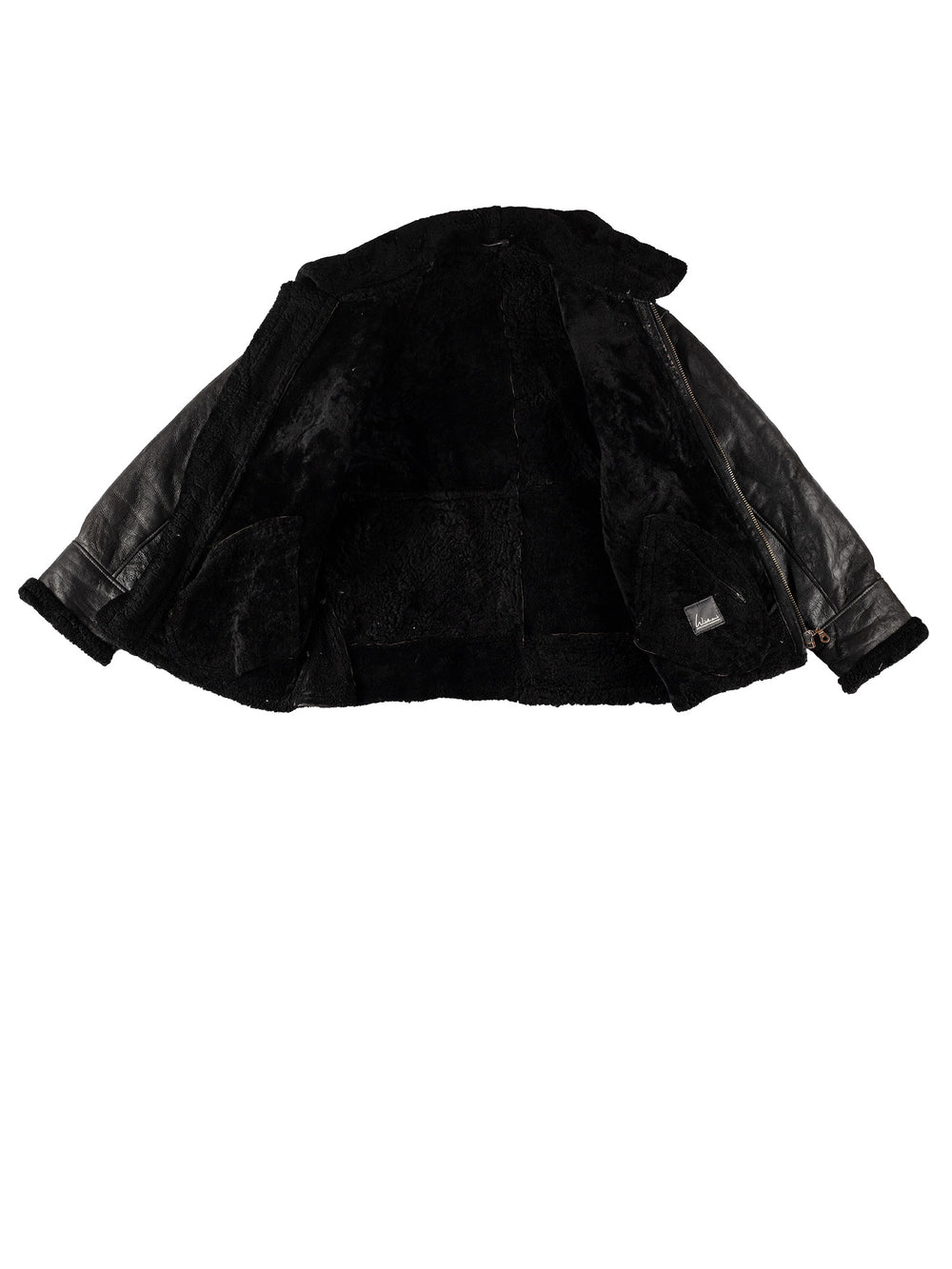 Vintage 80's Men Sheepskin Jacket in BlackVN684