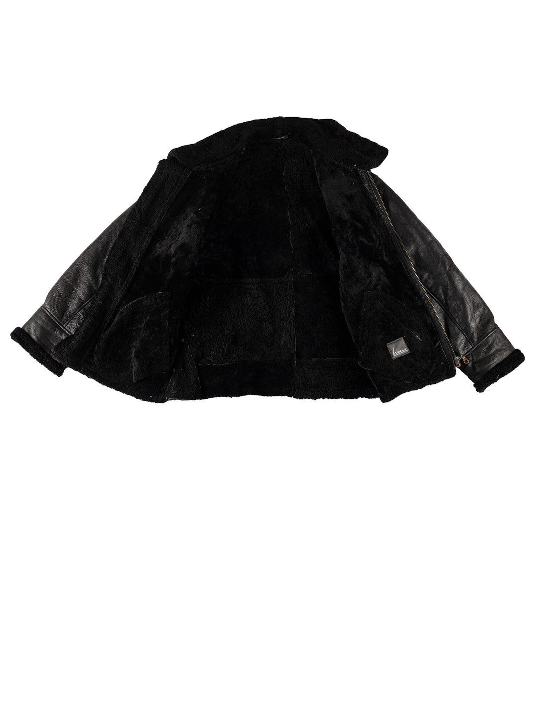 Vintage 80's Men Sheepskin Jacket in BlackVN684