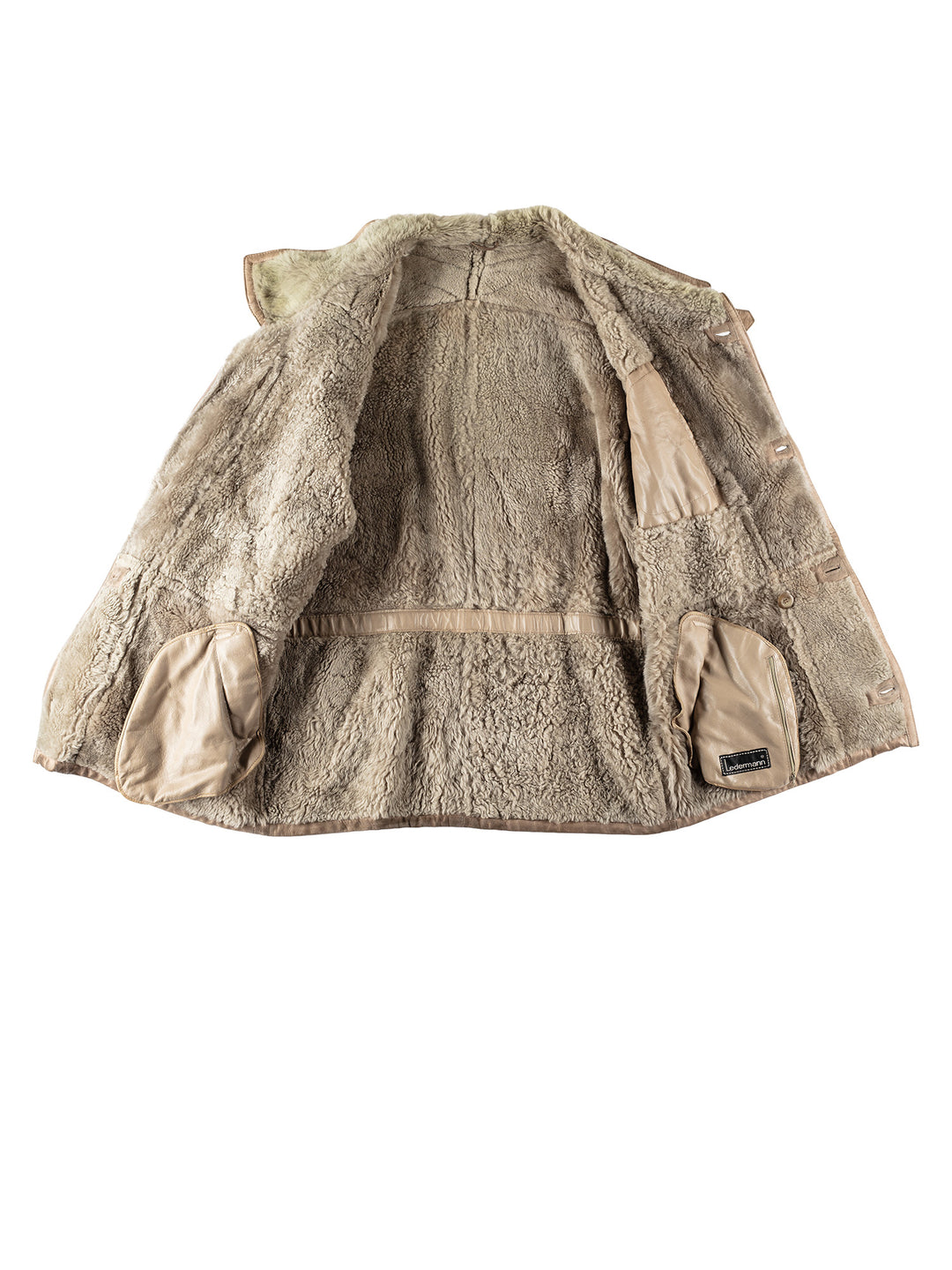 Vintage 80's Men Sheepskin Coat in BeigeVN518