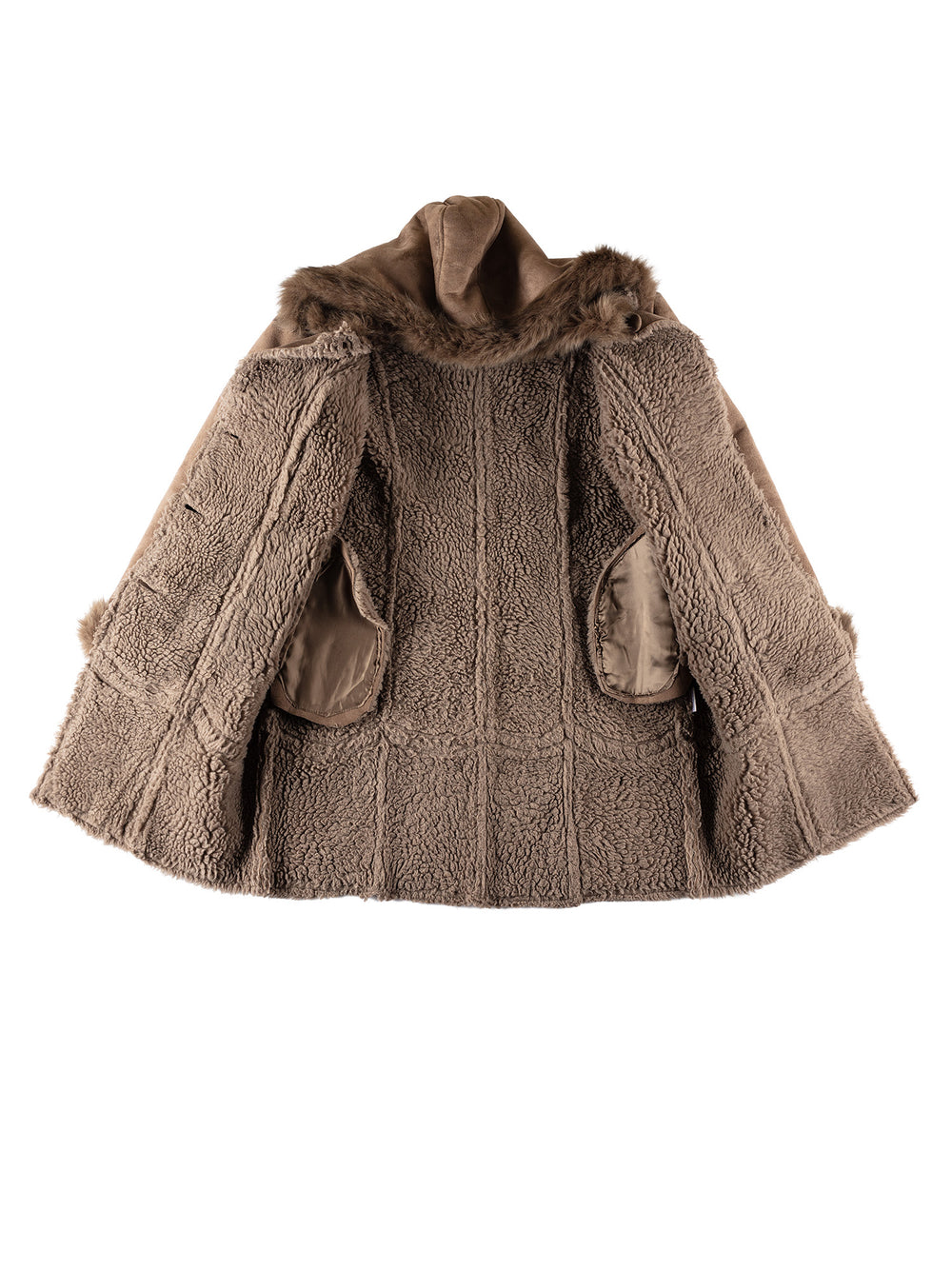 Vintage 70's Women Faux Sheepskin Coat in BrownMN688