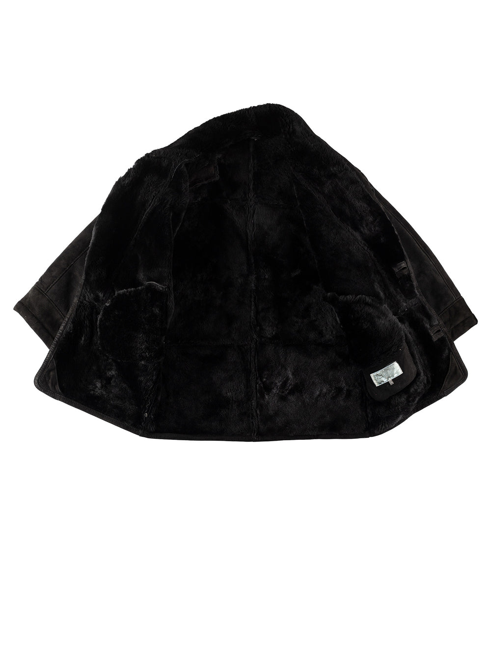 Vintage 80's Men Sheepskin Coat in BlackVN712