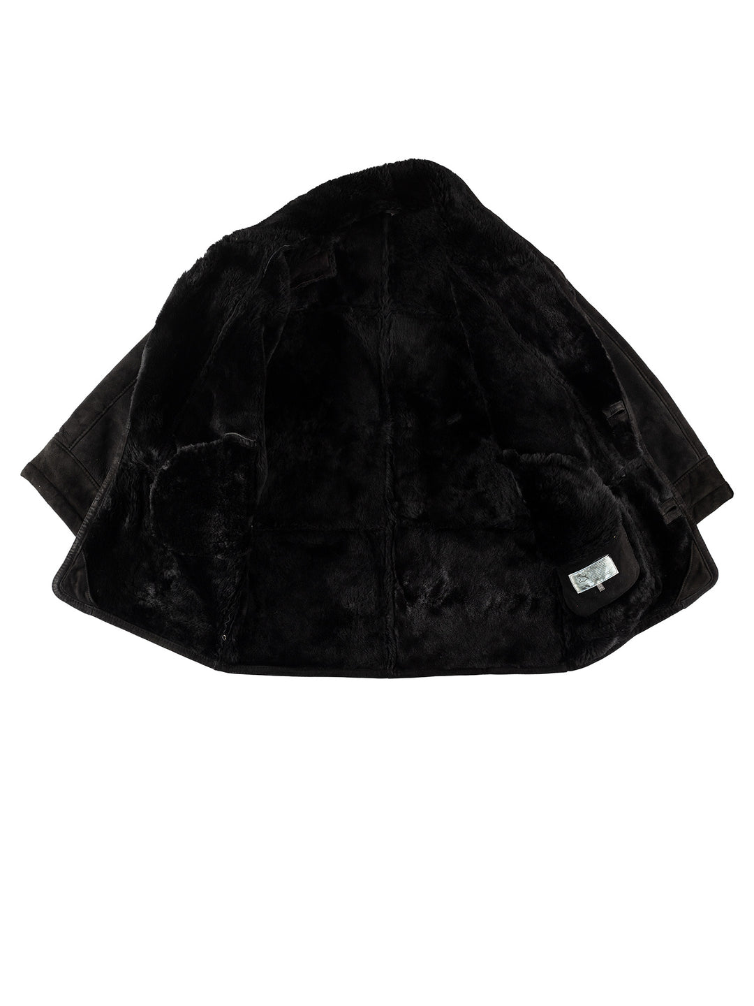 Vintage 80's Men Sheepskin Coat in BlackVN712
