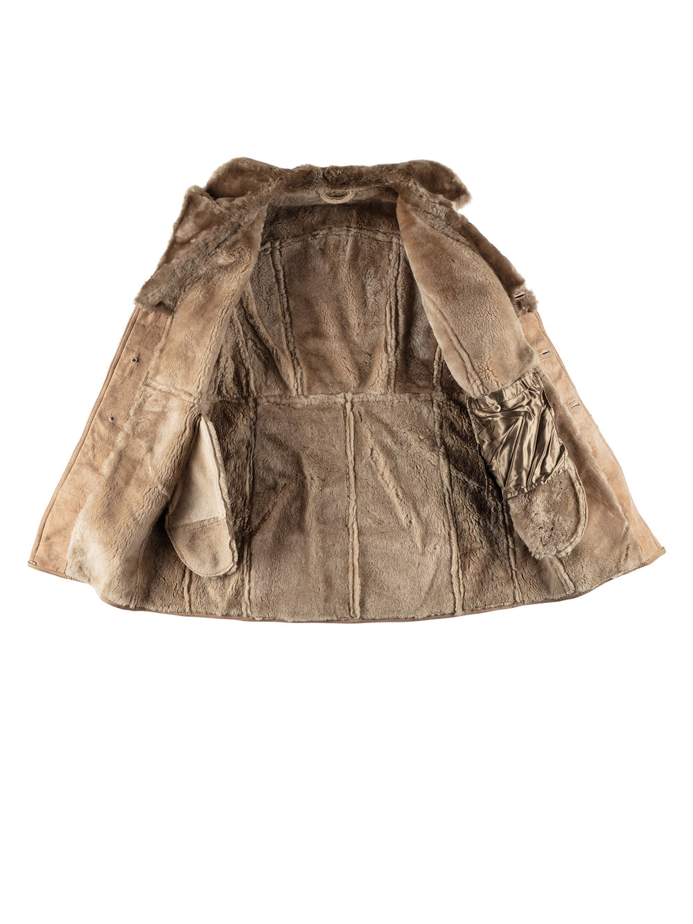 Vintage 70's Men Sheepskin Coat in BeigeVN639