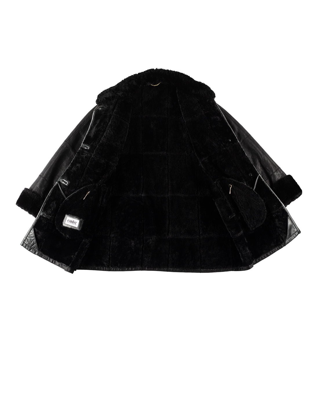 Vintage 80's Women Sheepskin Coat in BlackMN692
