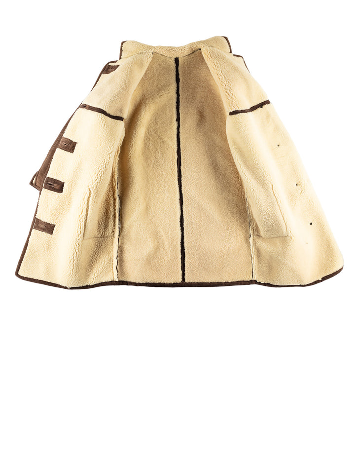 Vintage 80's Women Sheepskin Coat in BrownMN502