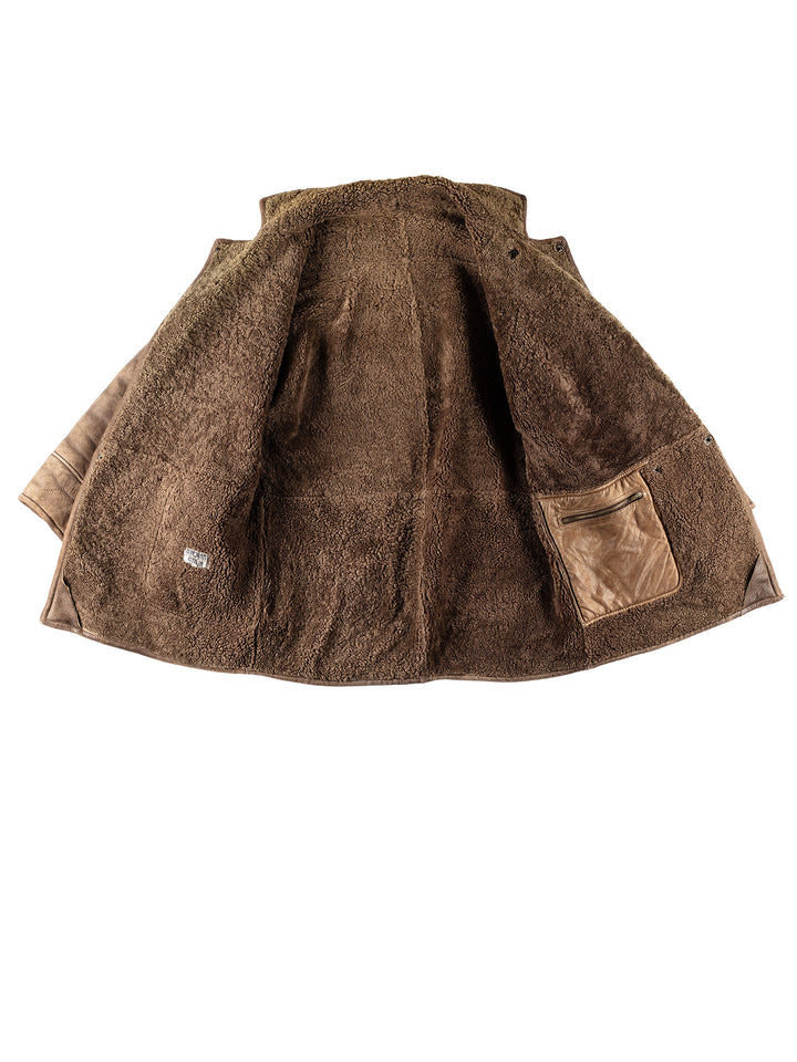 Vintage 80's Men Sheepskin Coat in BrownVN511