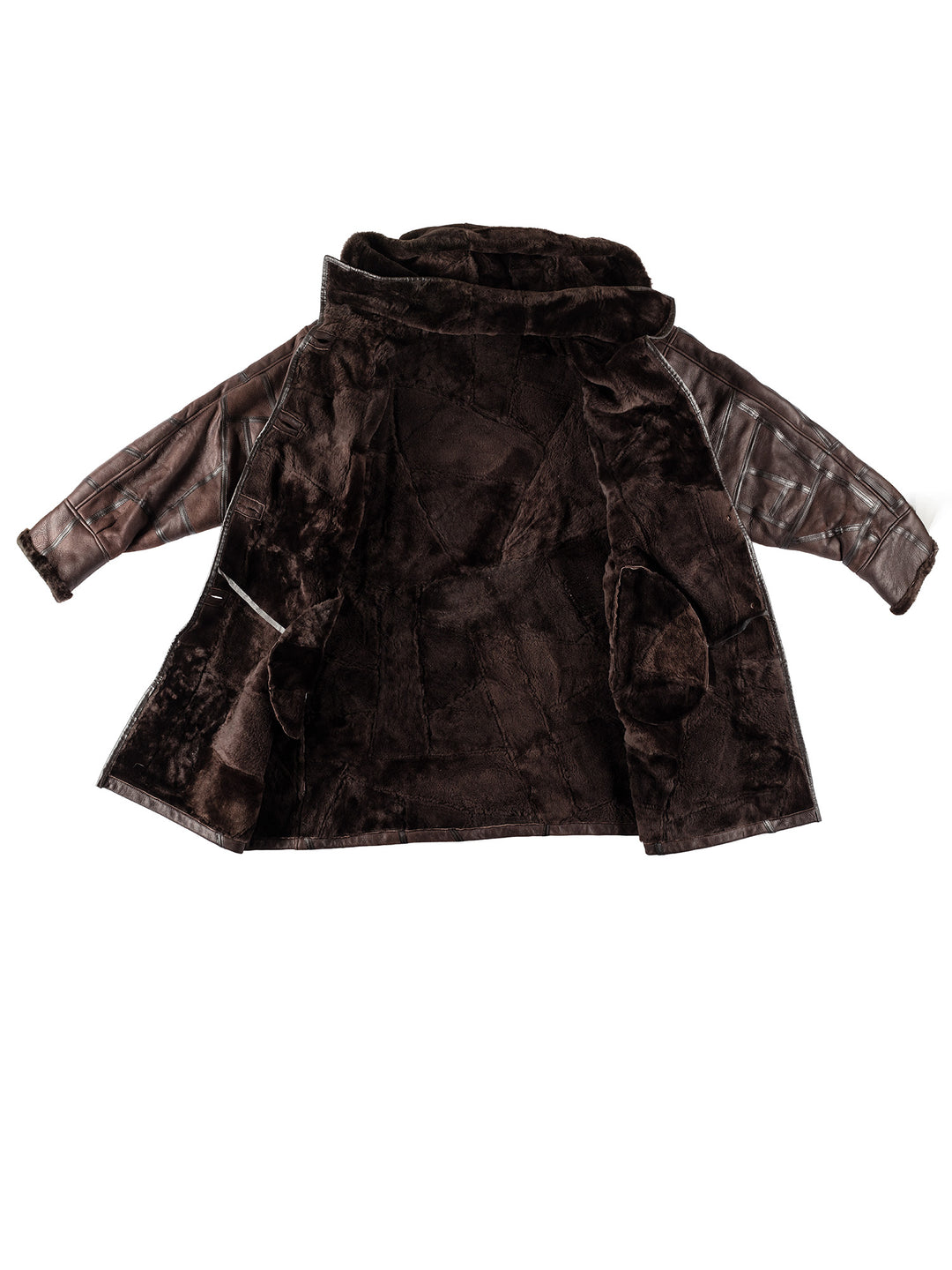 Vintage 80's Women Sheepskin Coat in BrownMN444