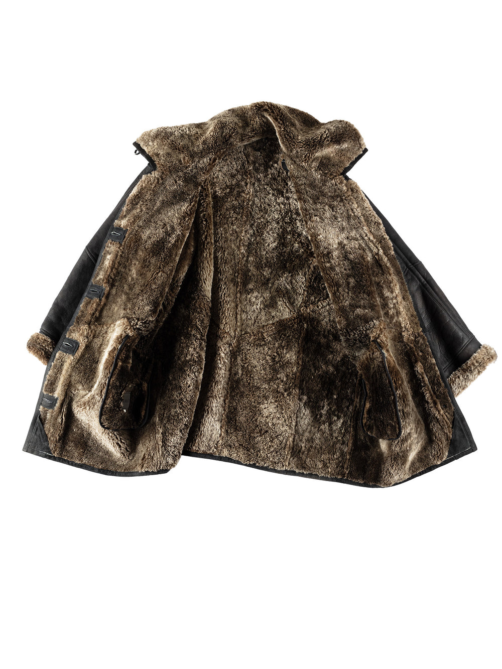 Vintage 80's Women Sheepskin Coat in BlackMN712