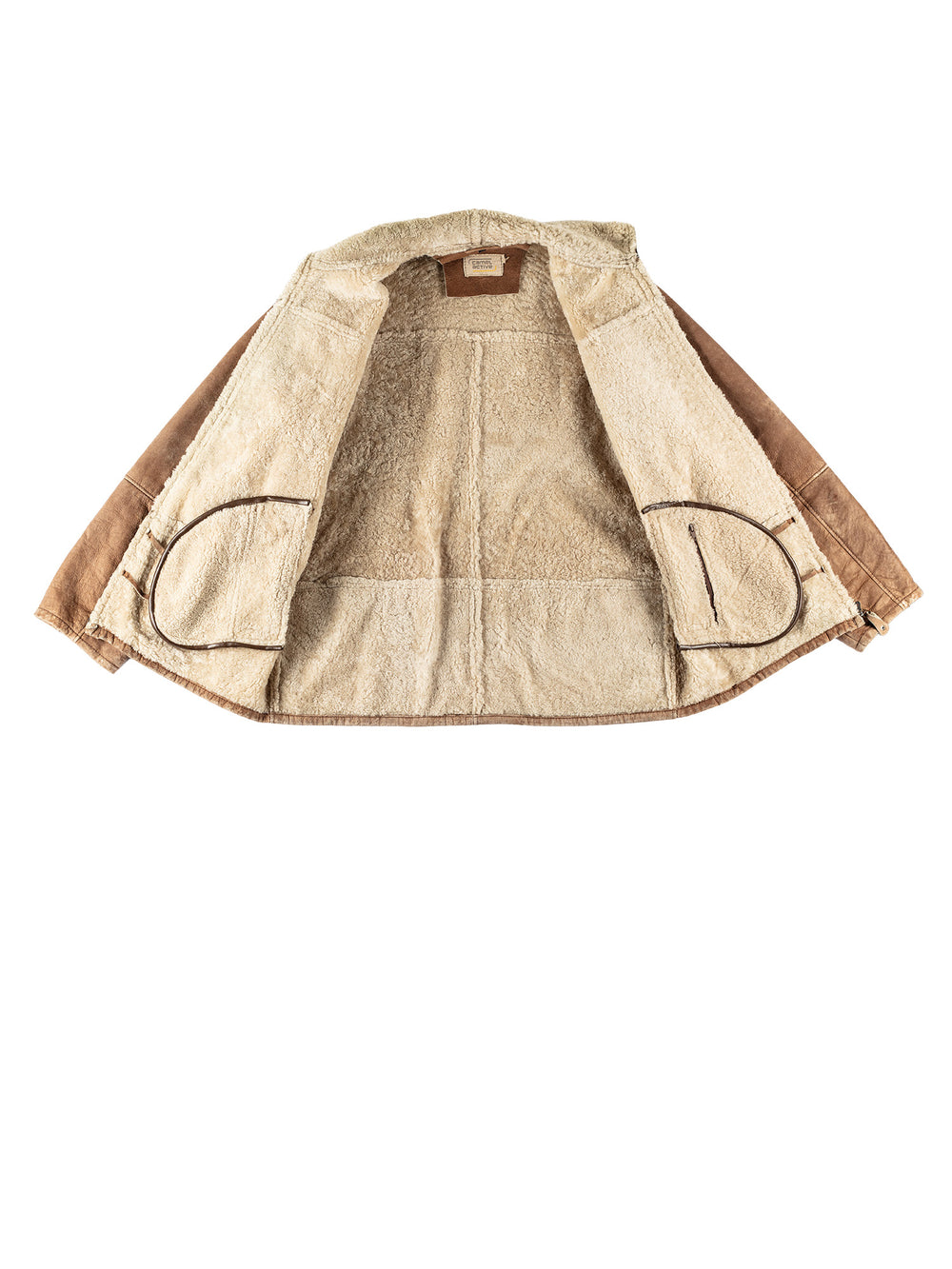 Vintage 80's Men Sheepskin Coat in BrownVN718