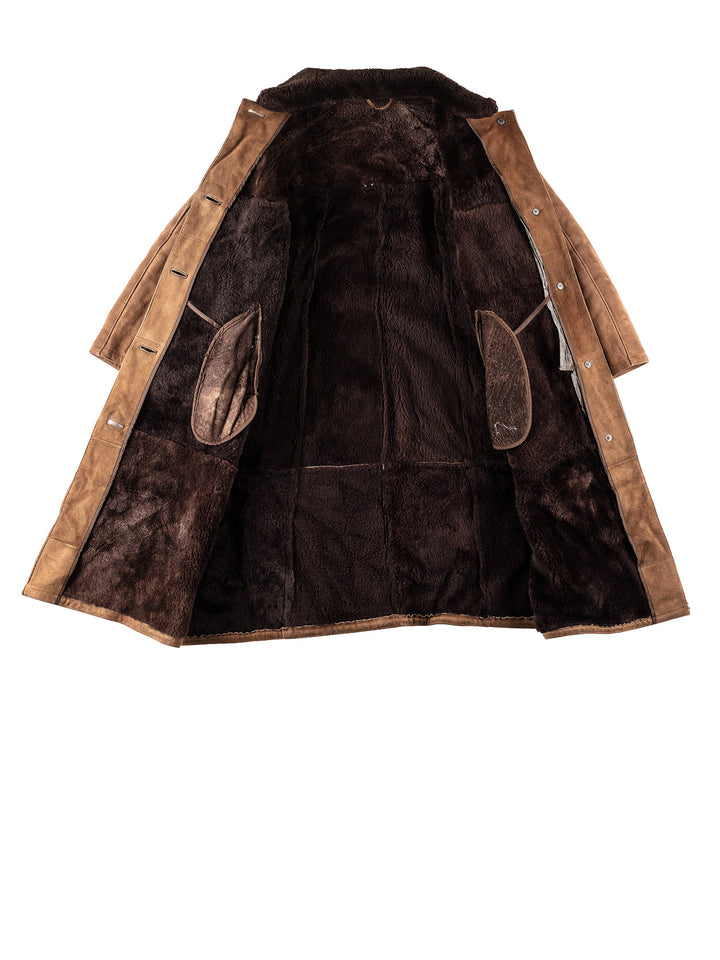 Vintage 80's Women Sheepskin Coat in BrownMN337