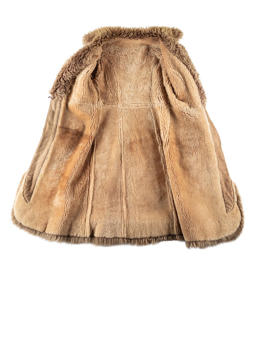 Vintage 70's Women Sheepskin Coat in BeigeMN635