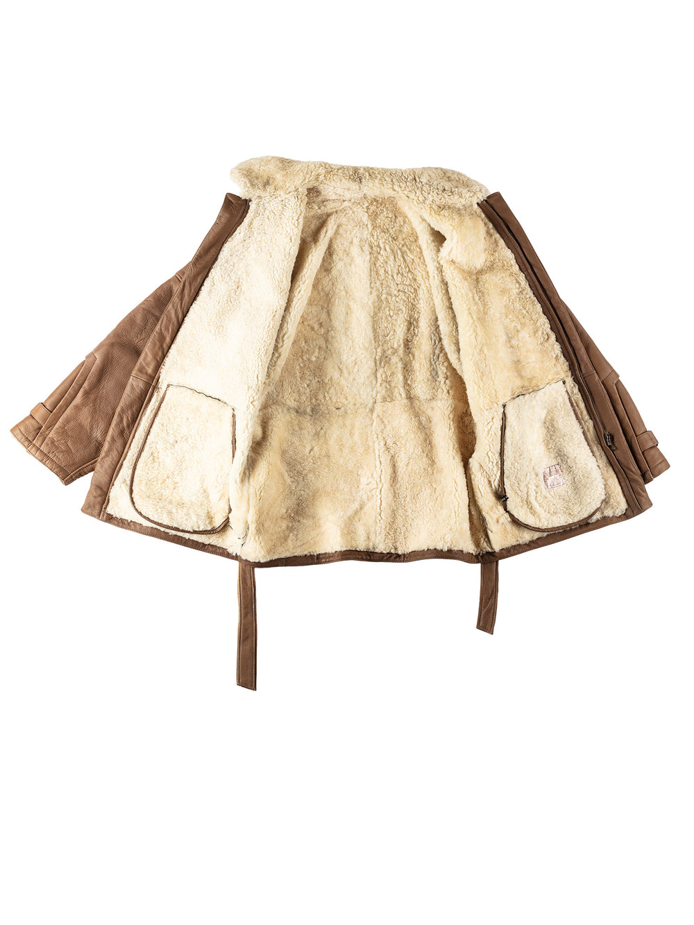 Vintage 80's Women Sheepskin Coat in BrownMN537