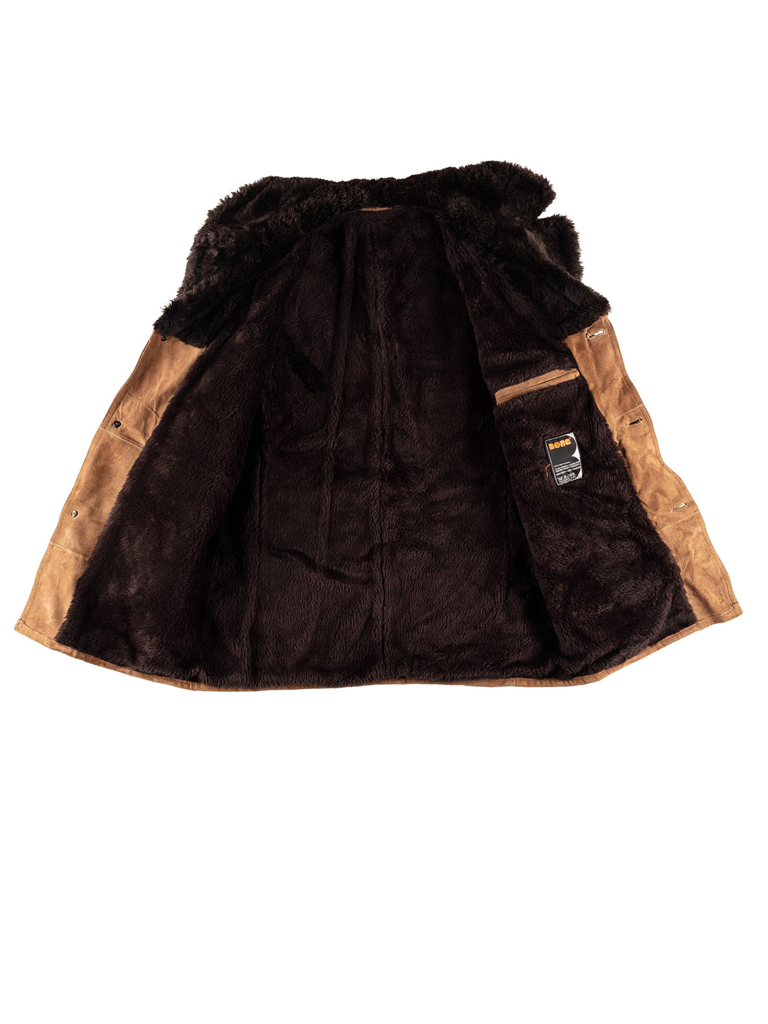 Vintage 70's Men Faux Sheepskin Coat in BrownVN731
