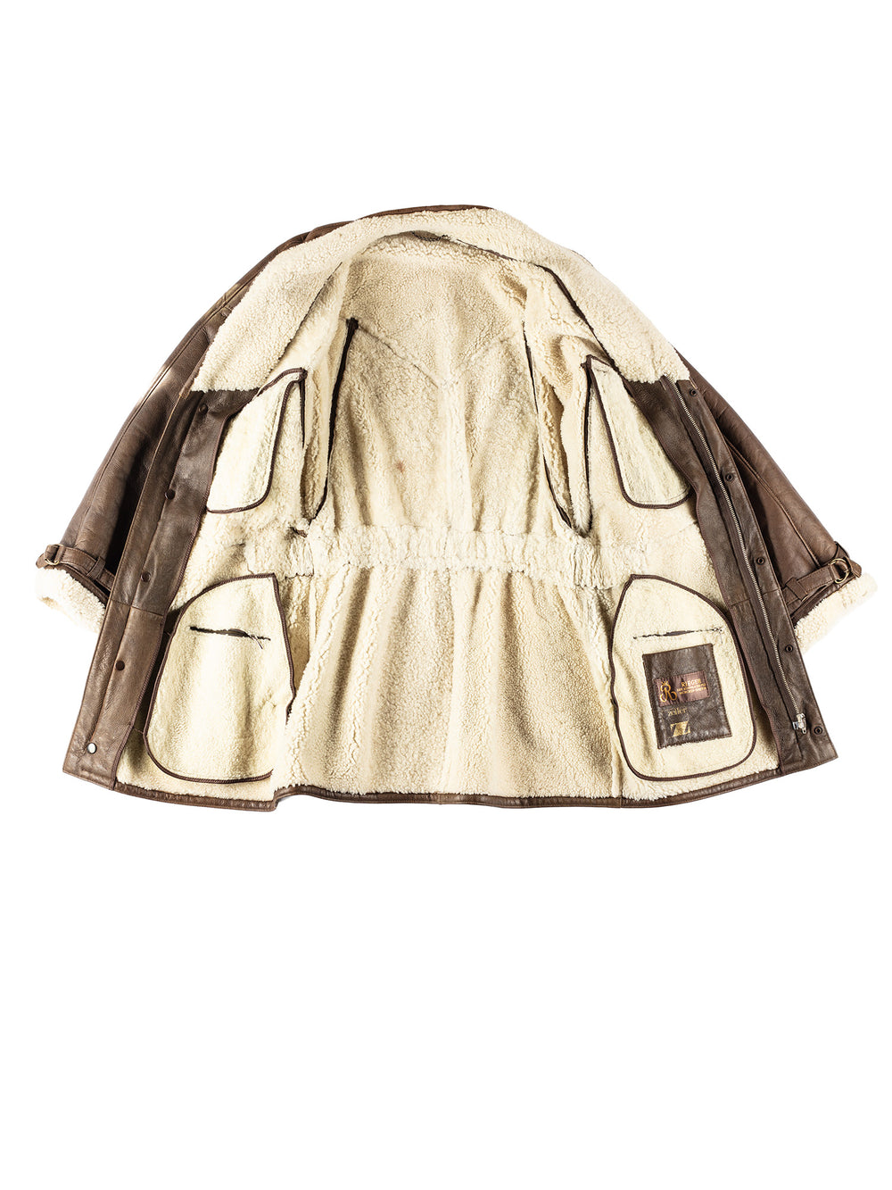 Vintage Women Sheepskin Coat in BrownMN274