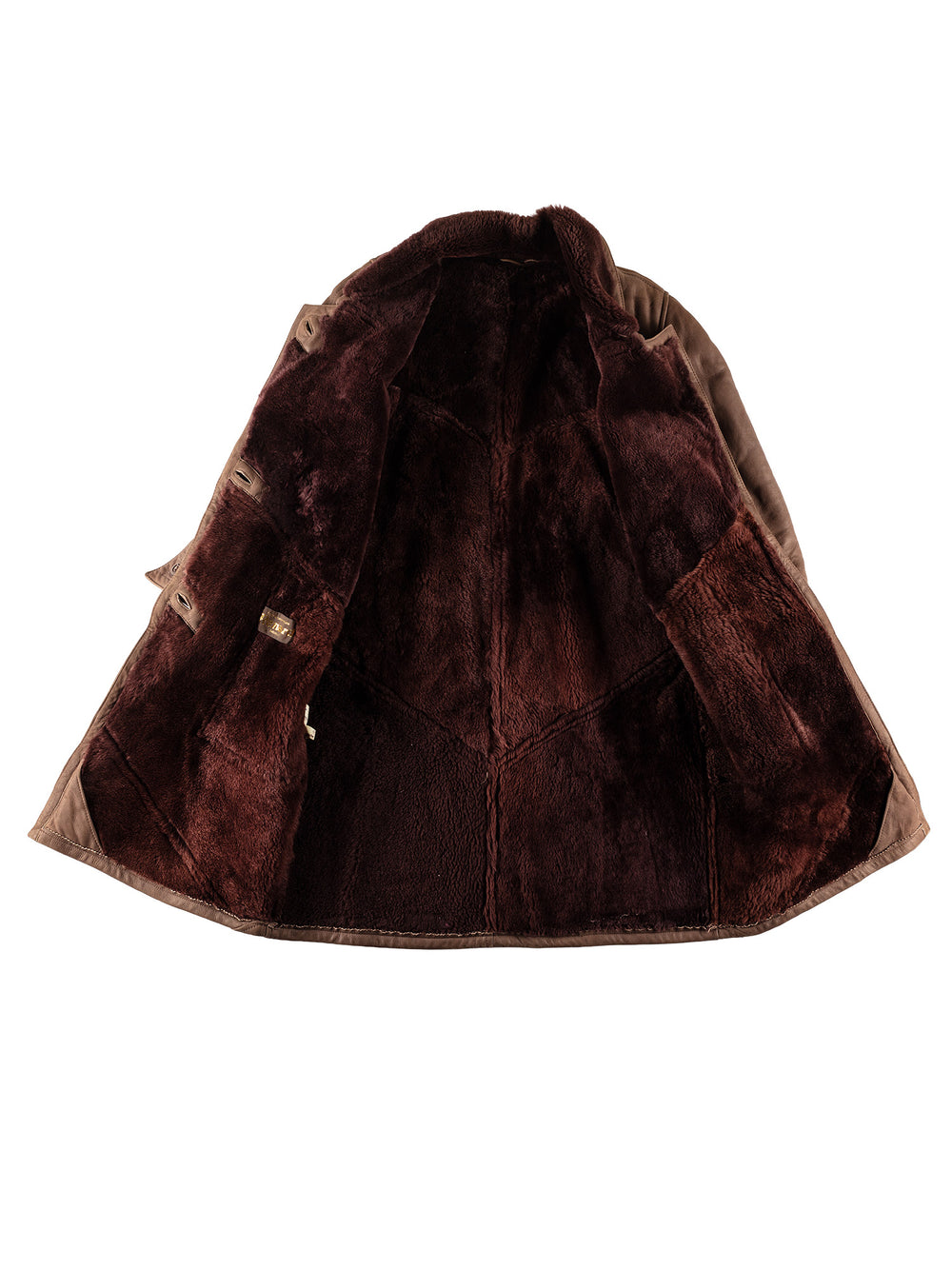 Vintage 80's Women Sheepskin Coat in BrownMN693