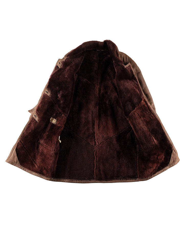 Vintage 80's Women Sheepskin Coat in BrownMN693