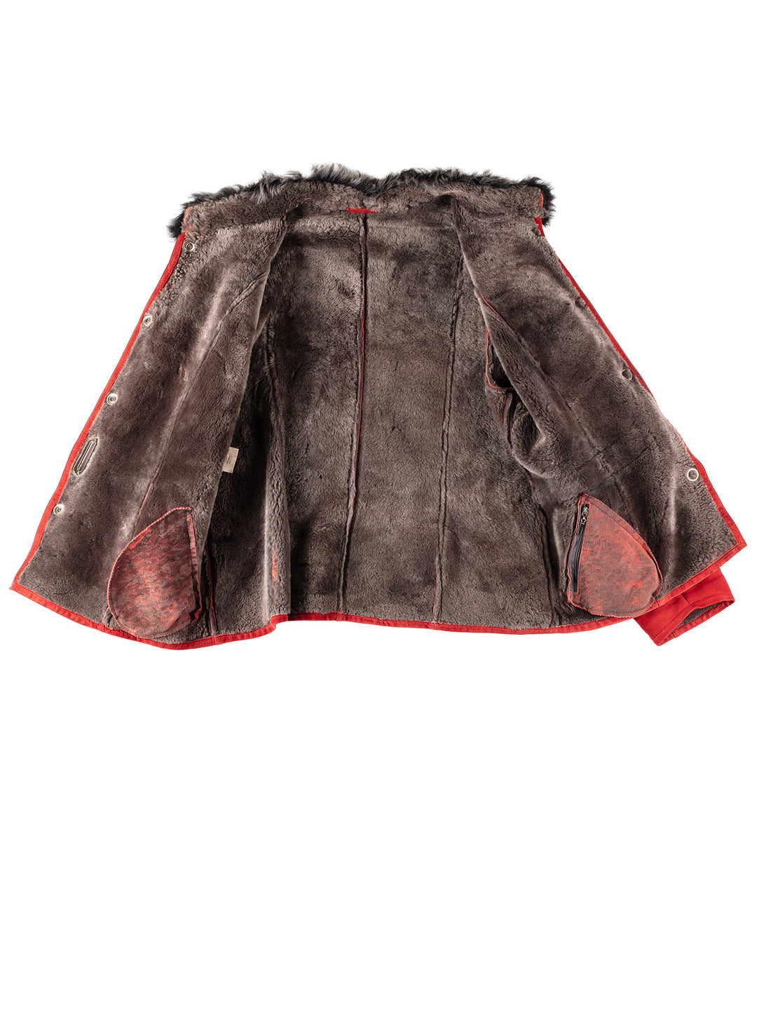 Vintage 70's Women Sheepskin Coat in RedMN563