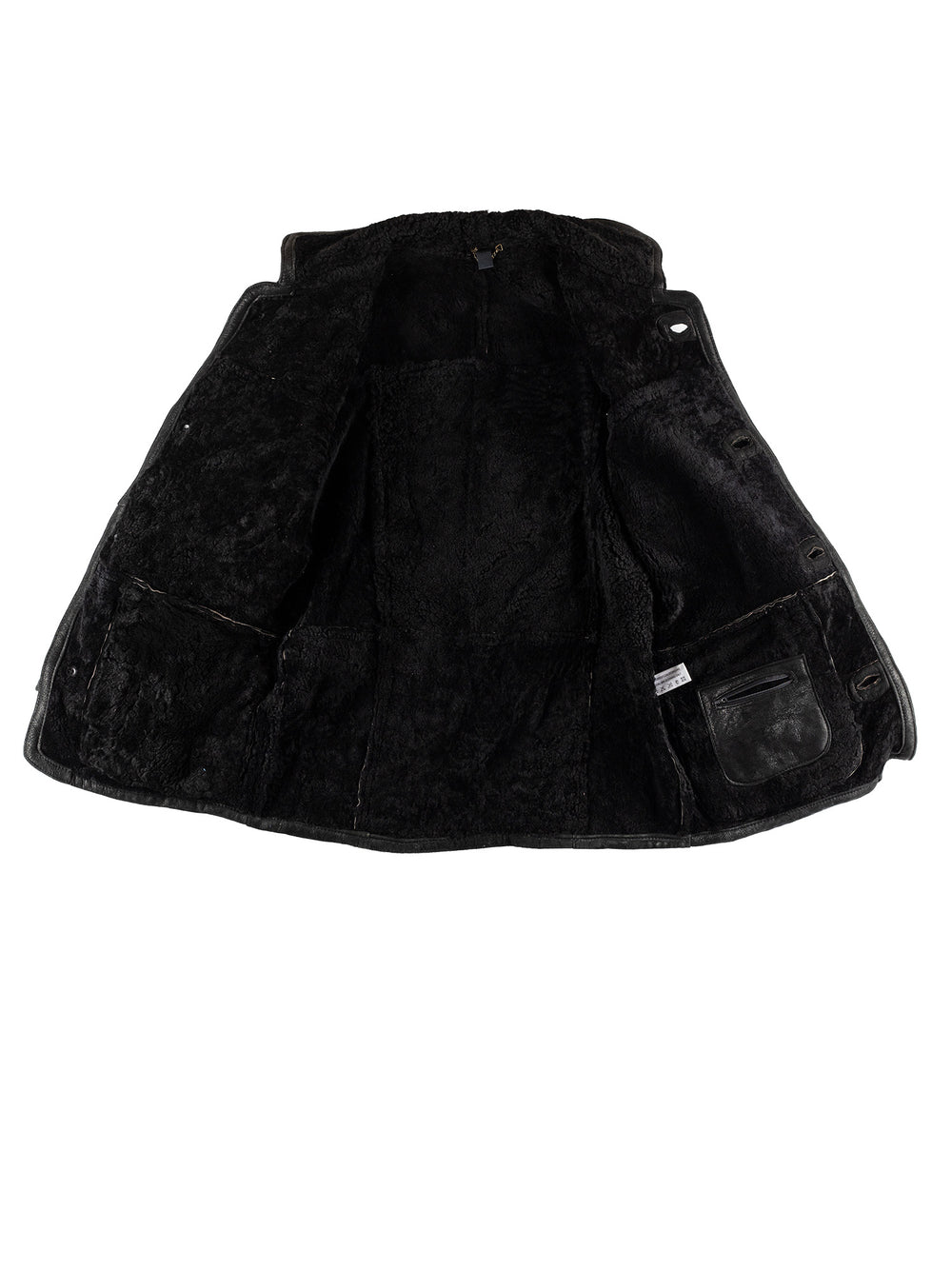 Vintage 80's Men Sheepskin Coat in BlackVN456
