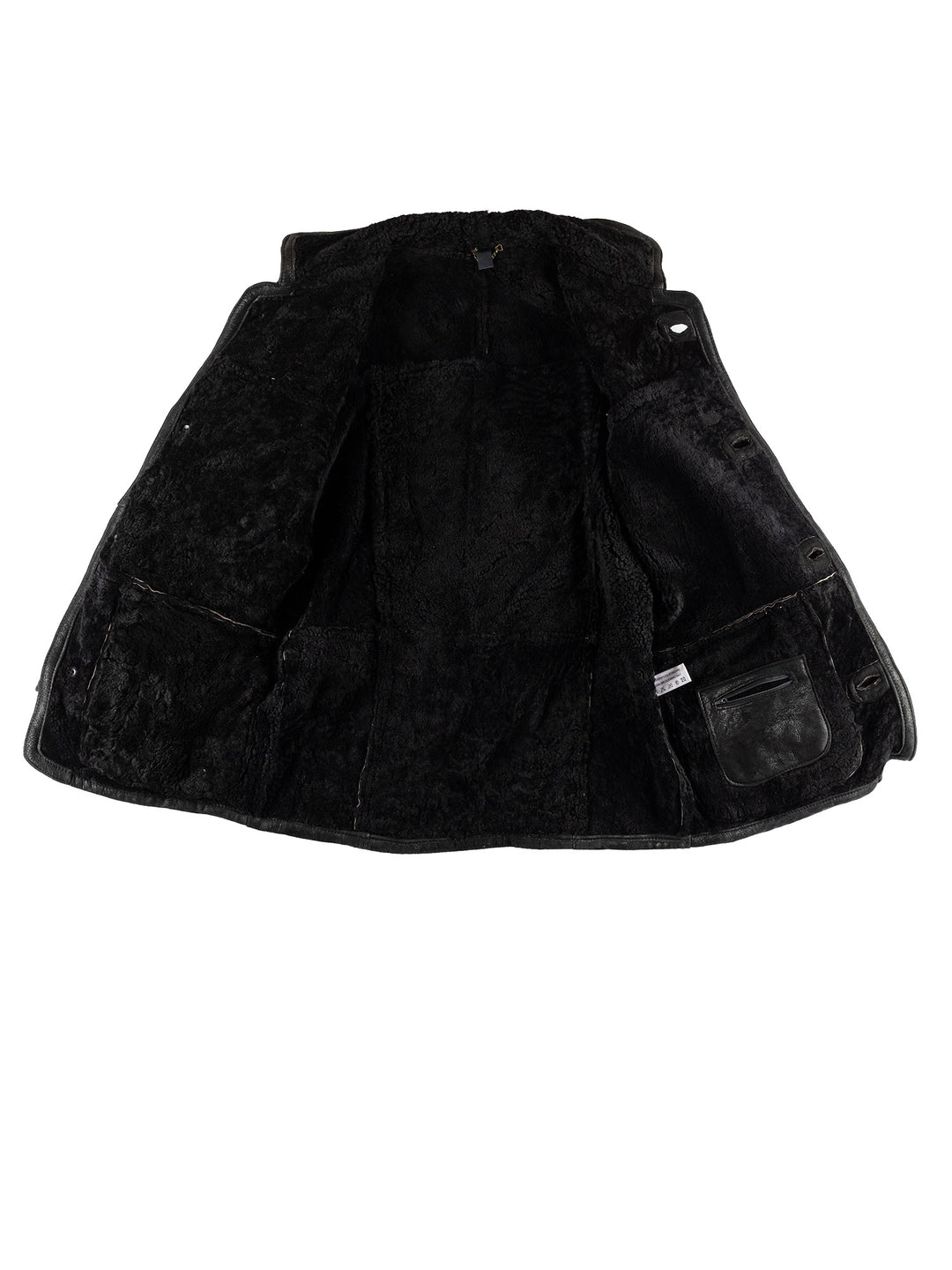 Vintage 80's Men Sheepskin Coat in BlackVN456