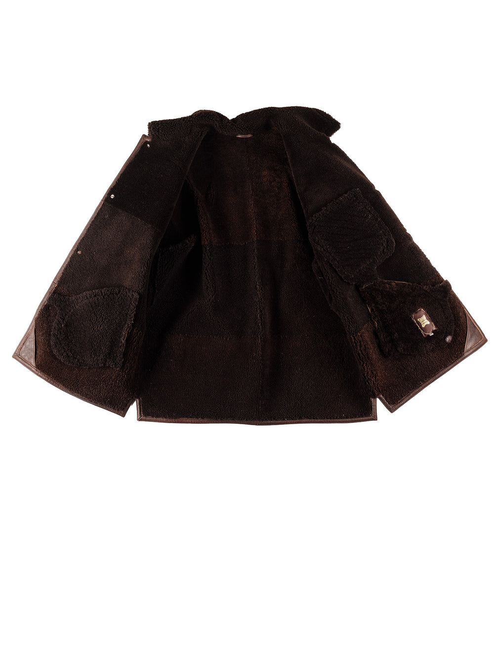 Vintage 80's Men Sheepskin Coat in BrownVN665
