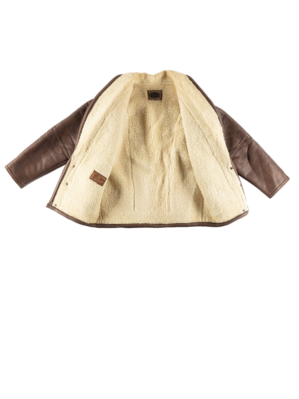 Vintage 80's Men Faux Sheepskin Coat in BrownVN500