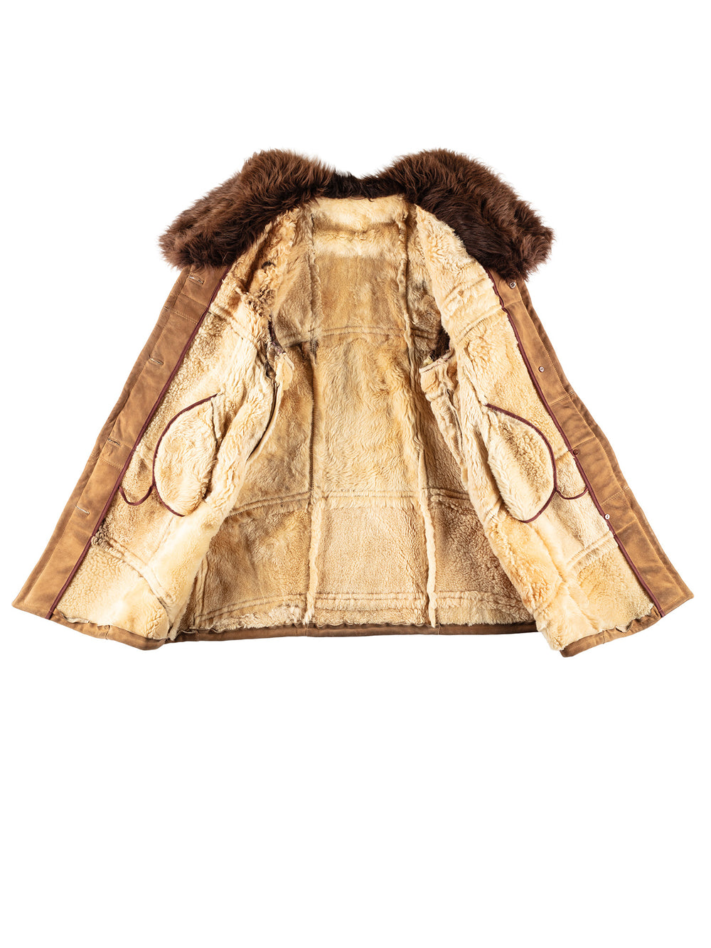 Vintage 80's Women Sheepskin Coat in BrownMN396