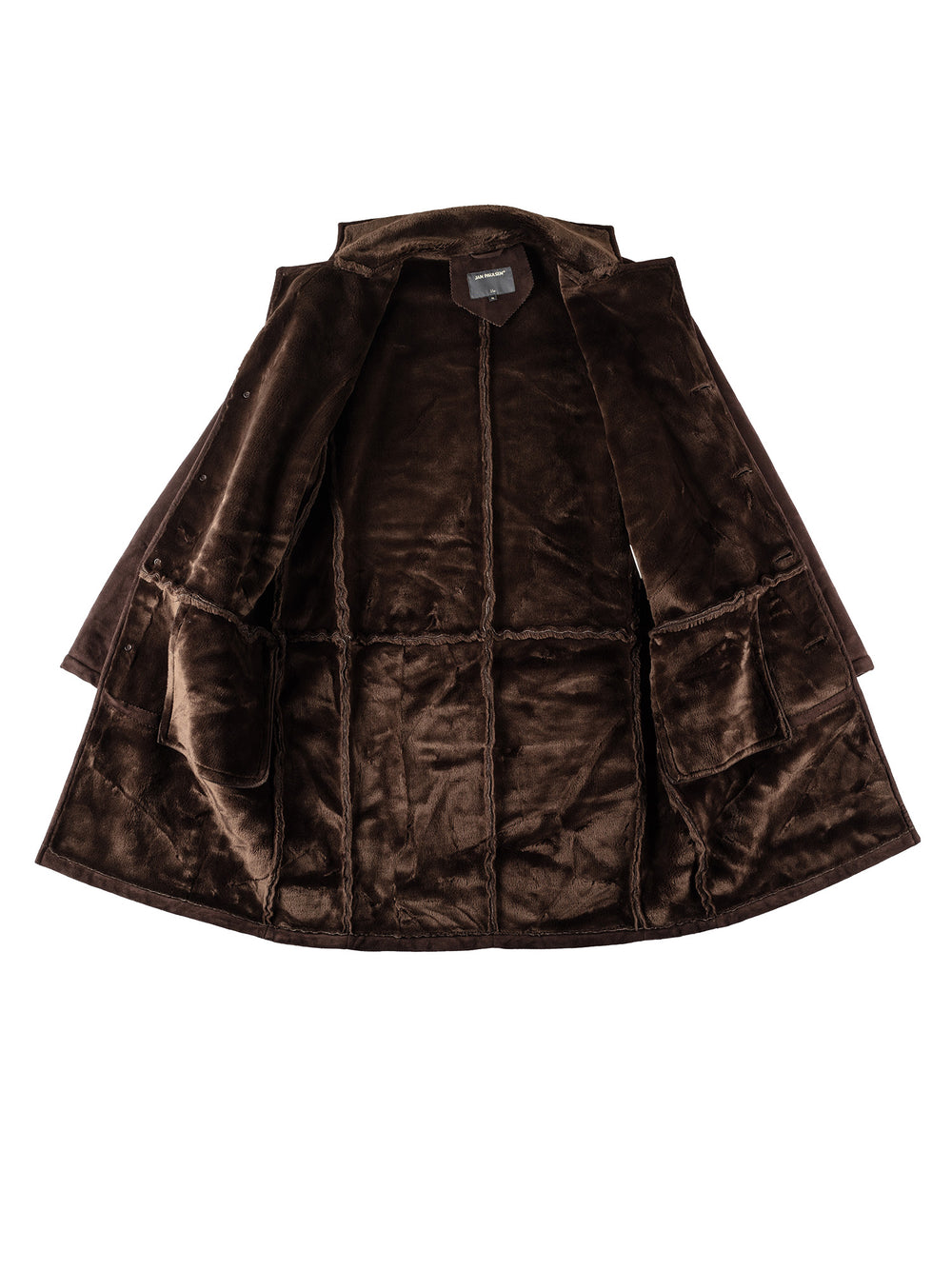 Vintage 90's Men Faux Sheepskin Coat in BrownMN512
