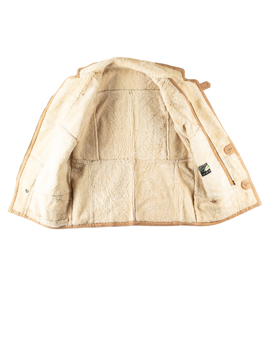 Vintage 80's Men Sheepskin Coat in BeigeVN359