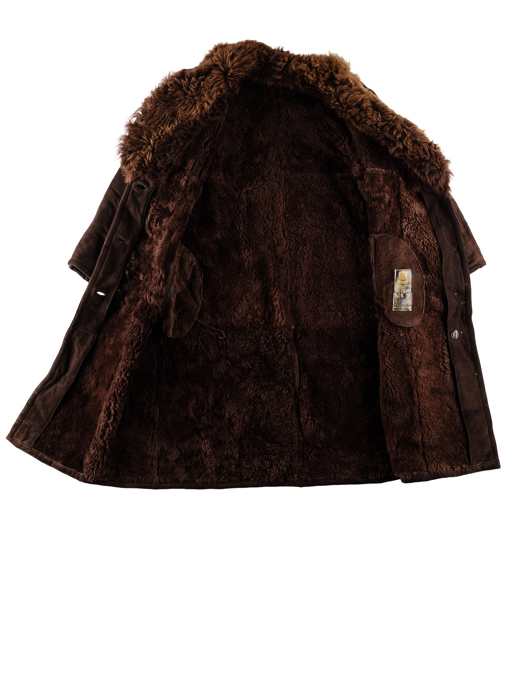 Vintage 80's Women Sheepskin Coat in BrownMN683