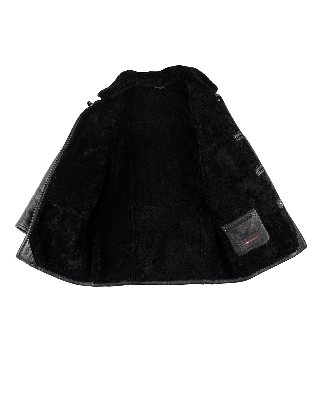 Vintage 80's Men Sheepskin Coat in BlackVN661