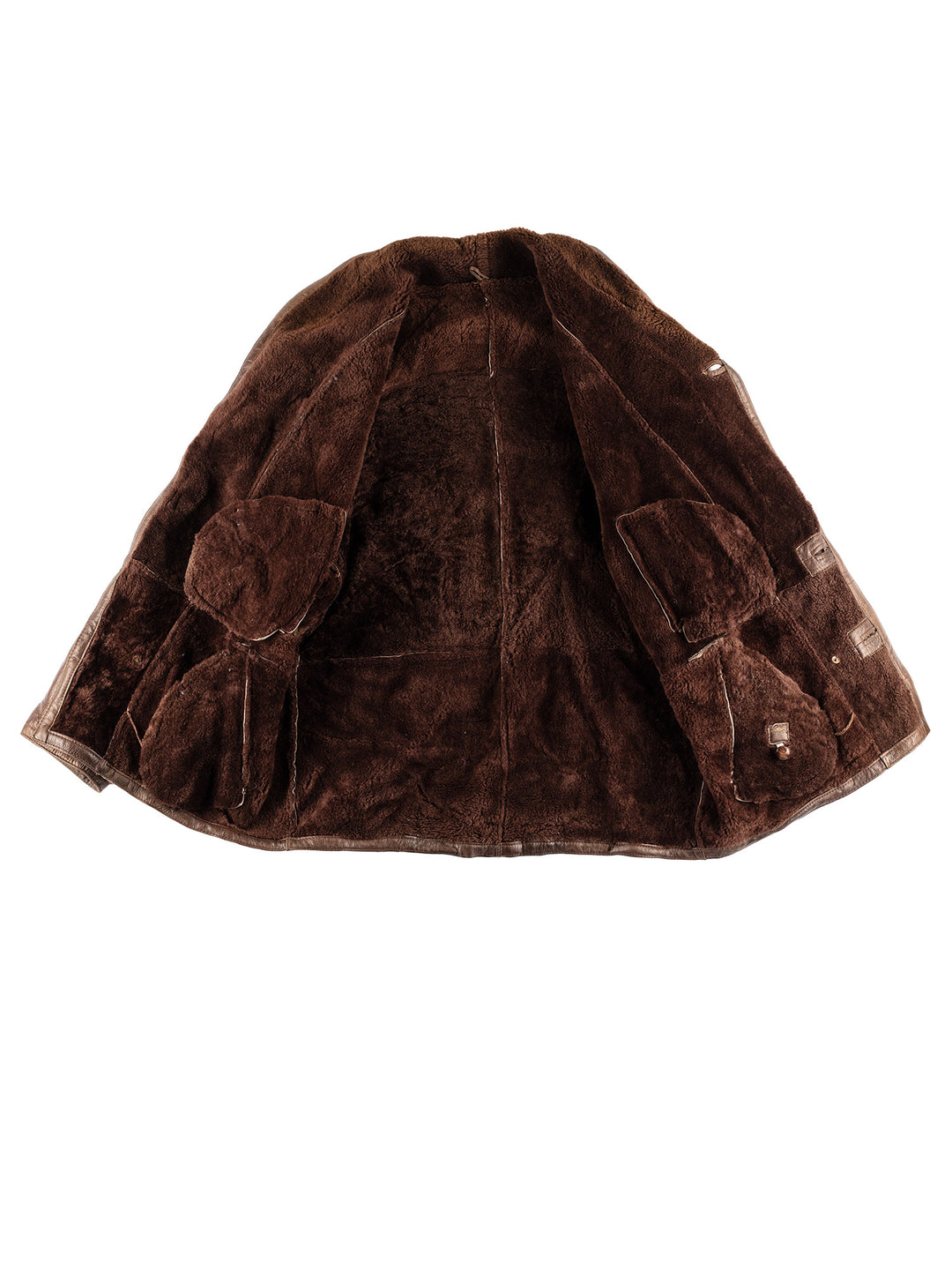 Vintage 80's Men Sheepskin Coat in BrownVN455