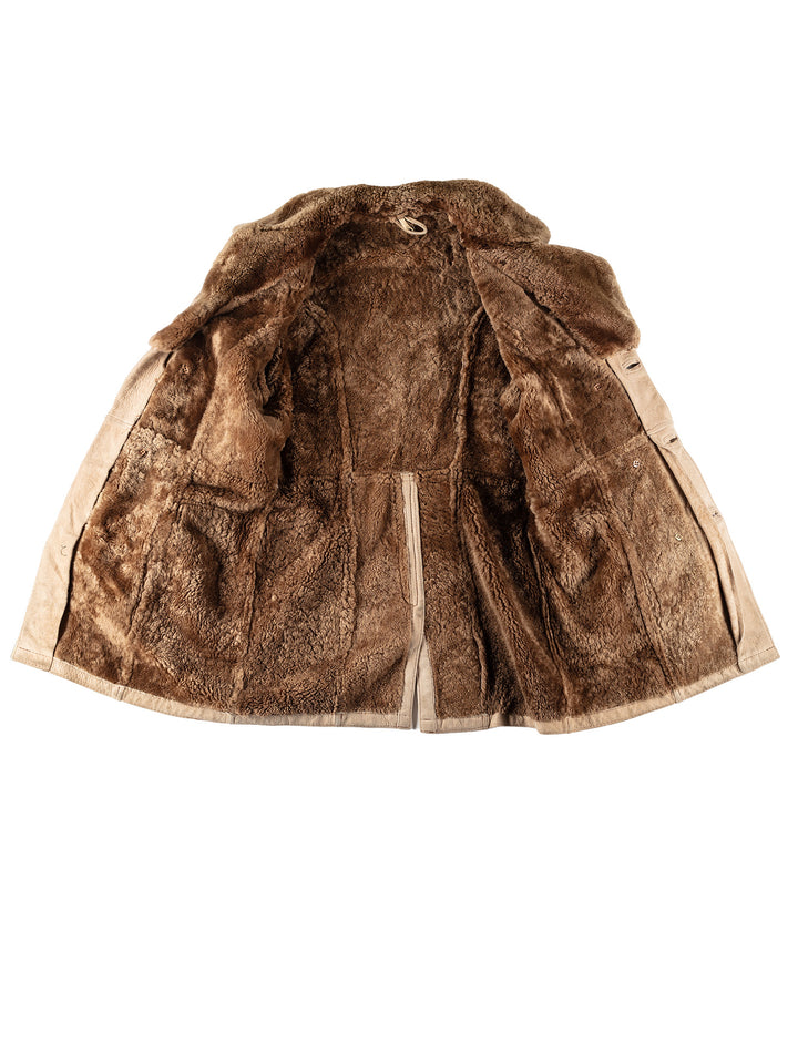 Vintage 70's Men Sheepskin Coat in BeigeVN515