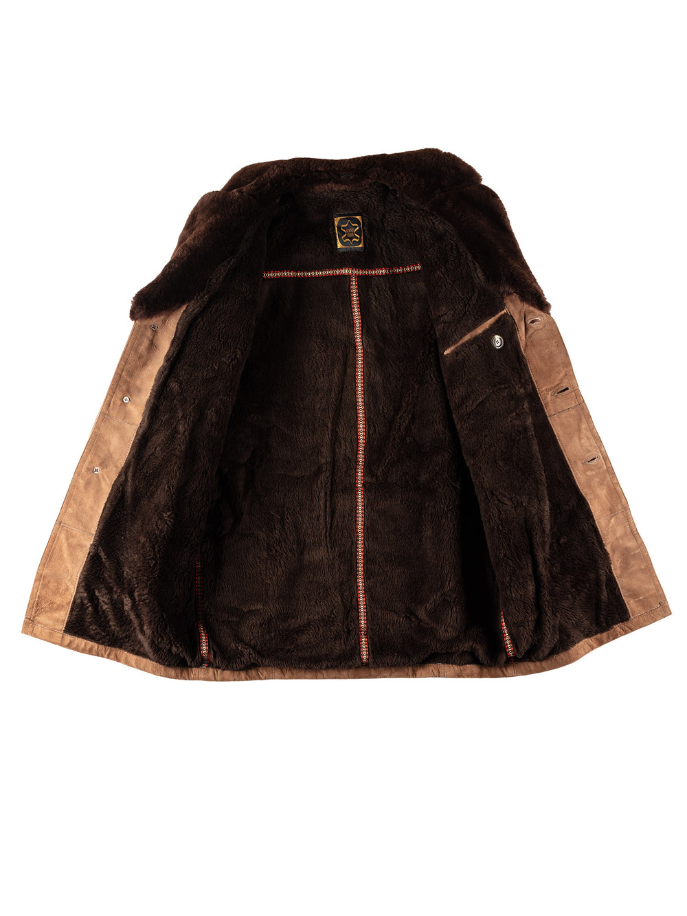 Vintage 80's Men Faux Sheepskin Coat in BrownVN528