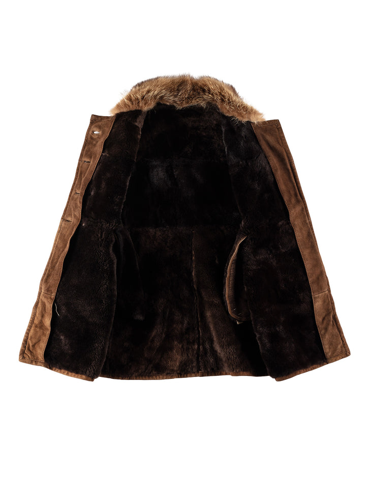 Vintage 70's Women Sheepskin Coat in BrownMN743