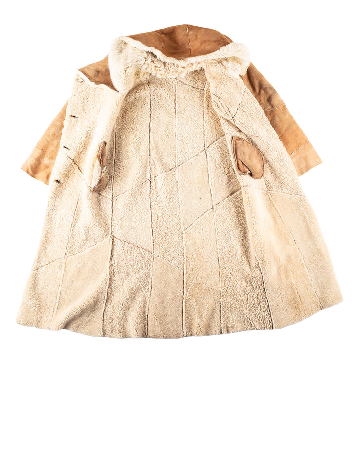 Vintage 70's Women Sheepskin Coat in BeigeMN340