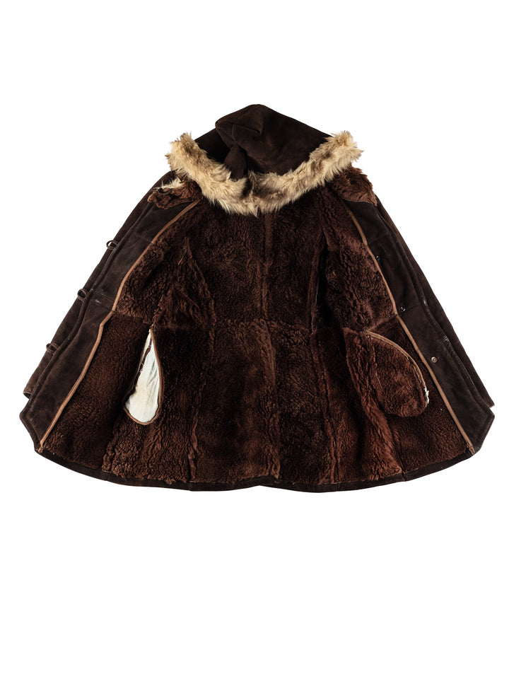 Vintage 70's Women Sheepskin Coat in BrownMN490