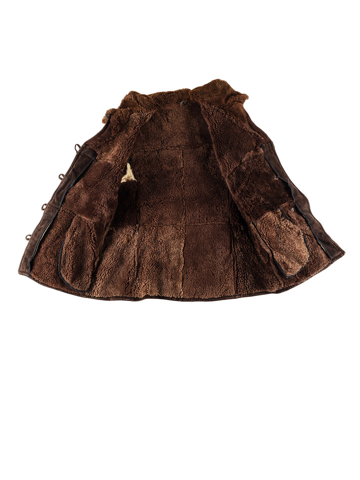 Vintage 70's Women Sheepskin Coat in BrownMN442