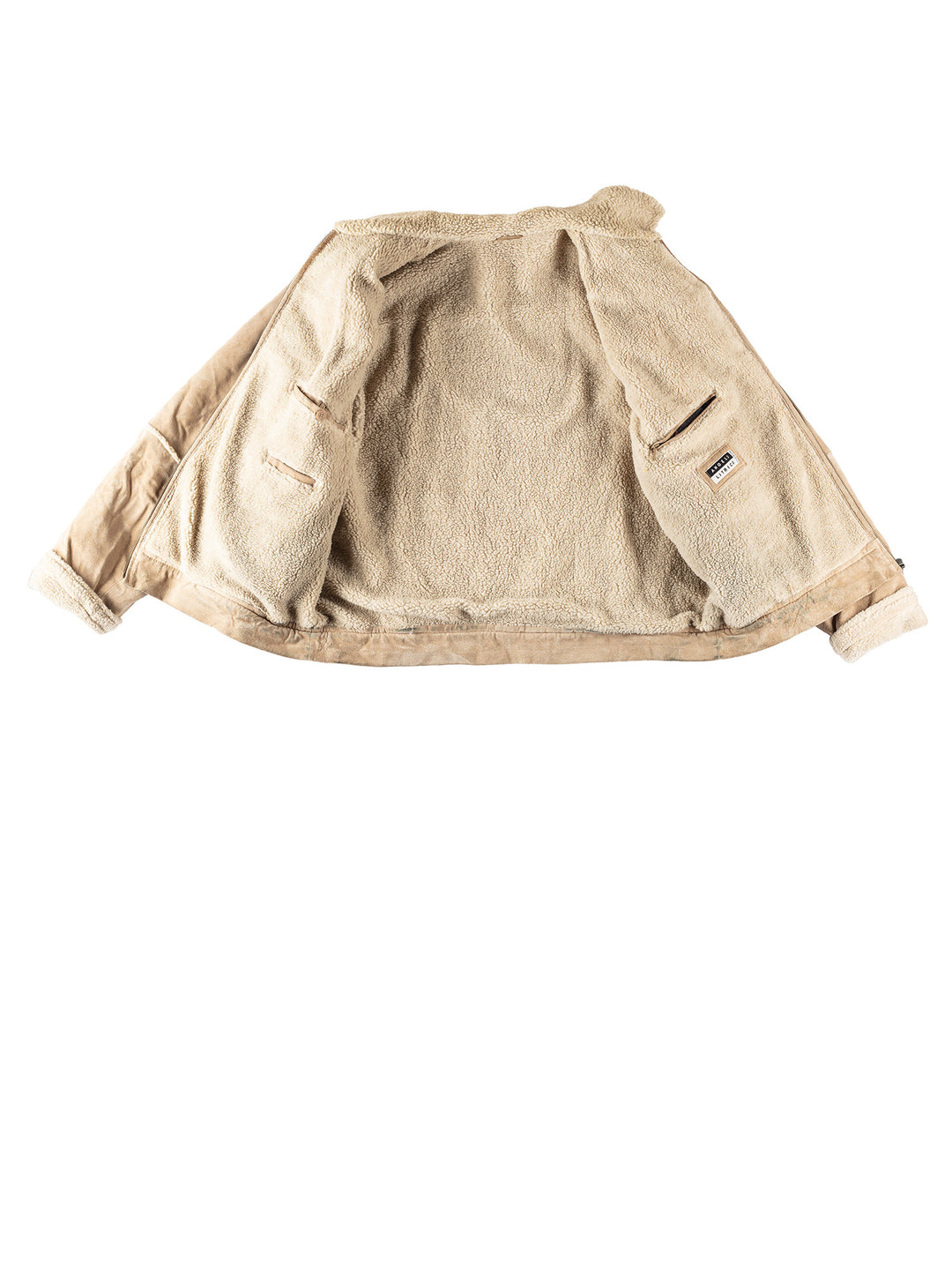 Vintage 90's Men Faux Sheepskin Jacket in BeigeVN379