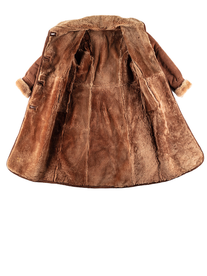 Vintage 70's Women Sheepskin Coat in BrownMN328