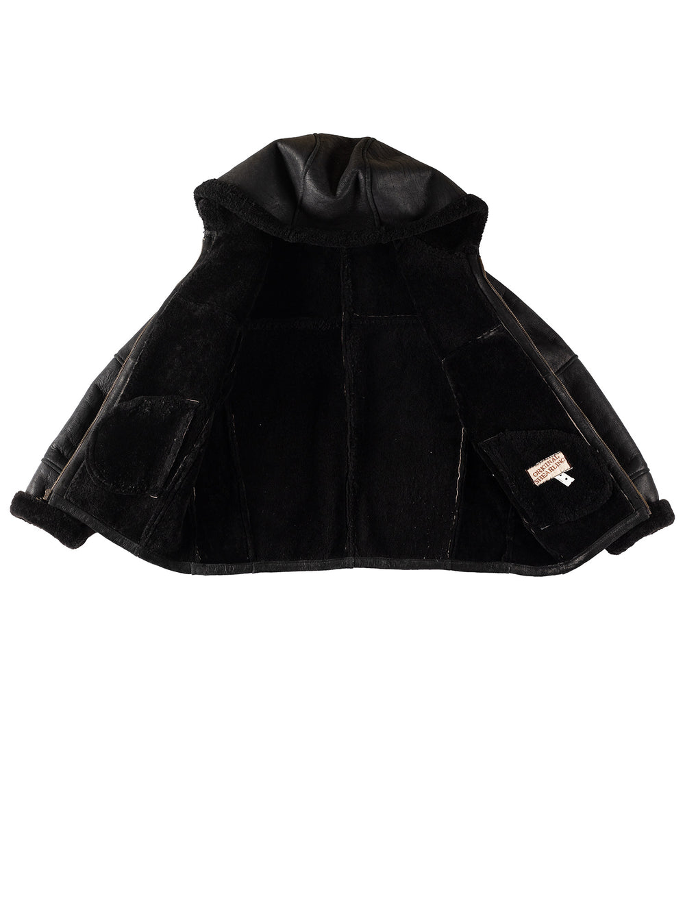 Vintage 80's Women Sheepskin Coat in BlackMN351