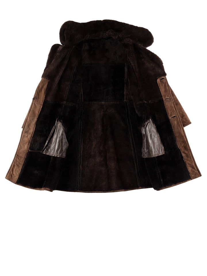 Vintage 70's Men Sheepskin Coat in BrownVN634