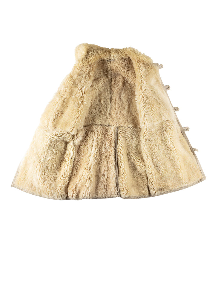 Vintage 70's Men Sheepskin Coat in BeigeVN558