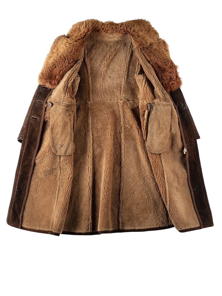 Vintage 70's Women Sheepskin Coat in BrownMN560