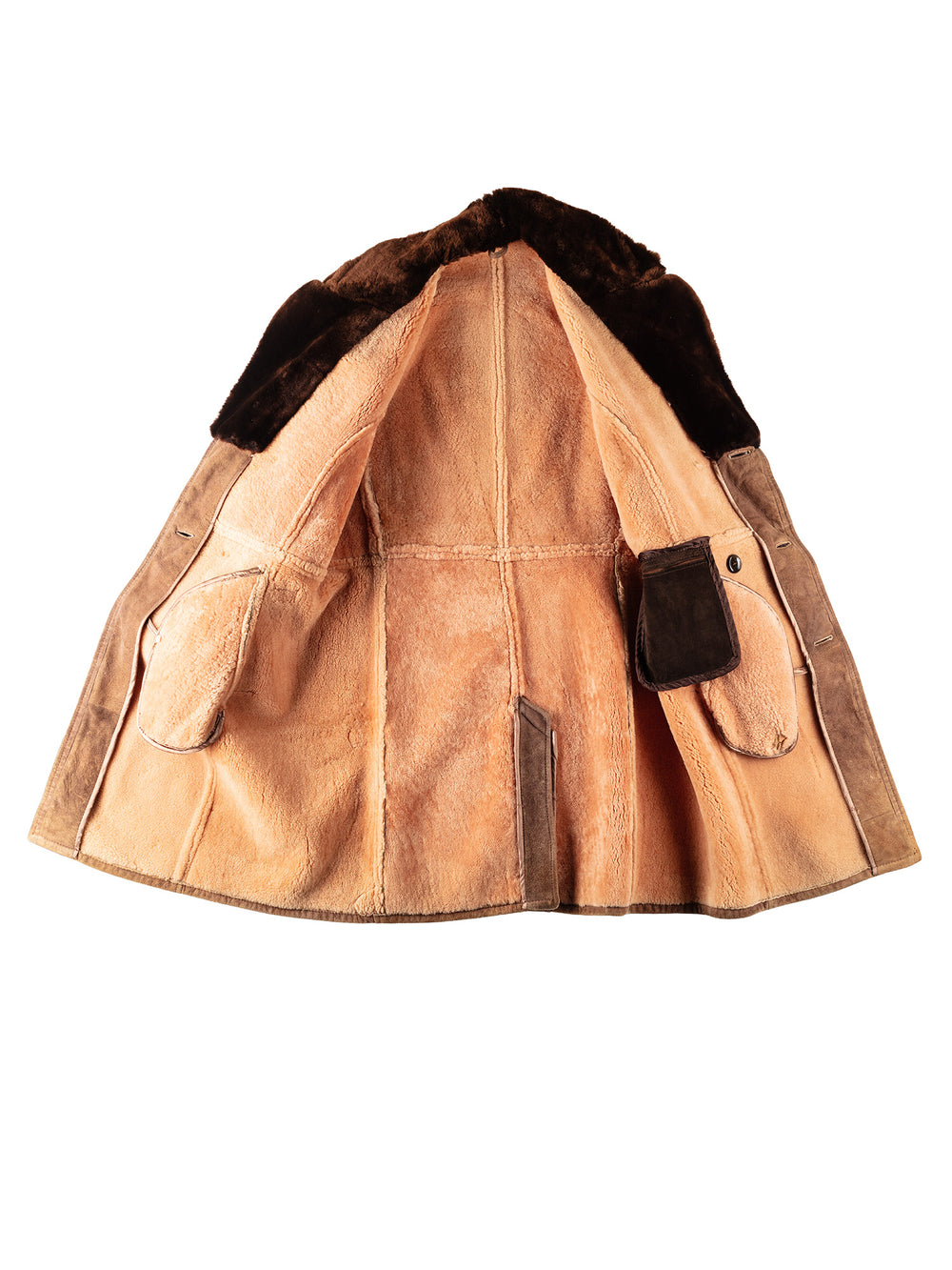 Vintage 70's Men Sheepskin Coat in BrownVN347