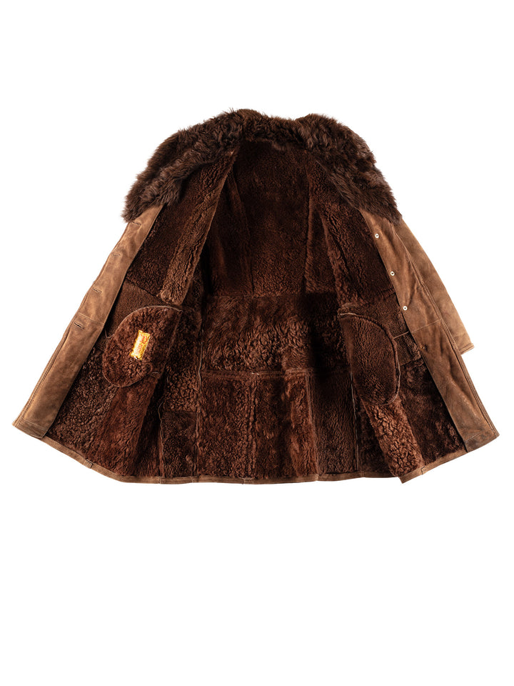 Vintage 80's Women Sheepskin Coat in BrownMN418