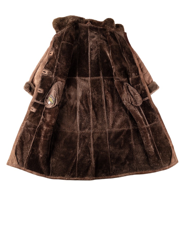 Vintage 80's Women Sheepskin Coat in BrownMN556