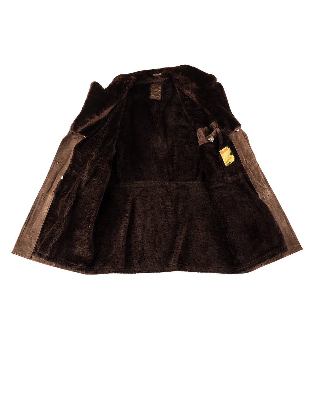 Vintage 70's Men Faux Sheepskin Coat in BrownVN679